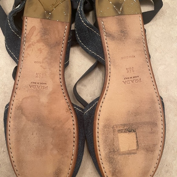 GORGEOUS Prada Blue Denim Lace Up Platform - Picture 3 of 5